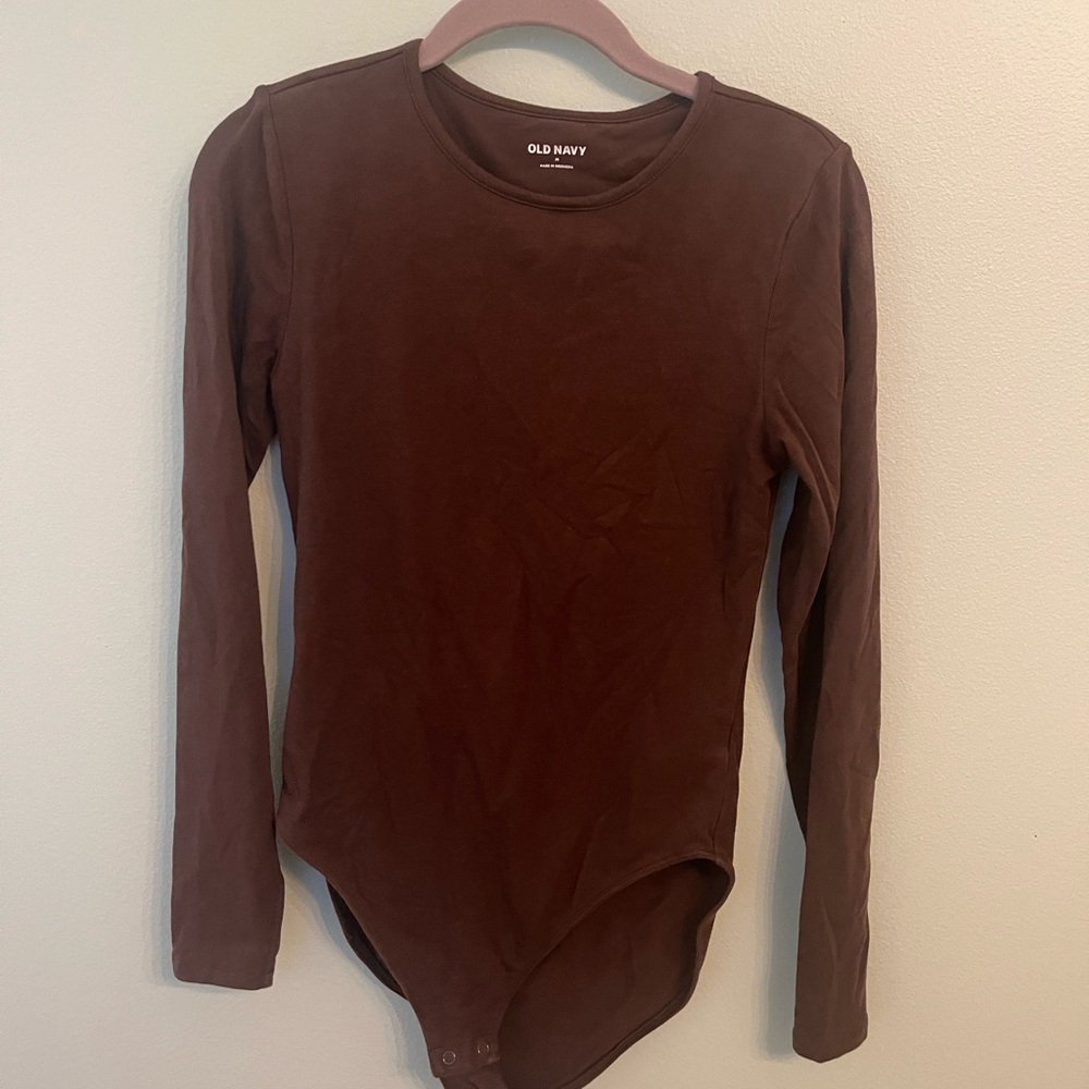 Old Navy Chocolate Long Sleeve Bodysuit